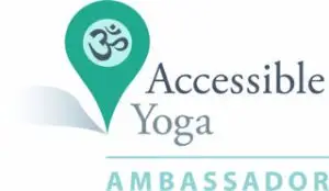 Logo von Accessible Yoga. darunter steht Ambassador